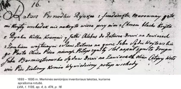 Merkinės rotušės aprašymas Merkinės seniūnijos inventoriuje 1695-1697 m.